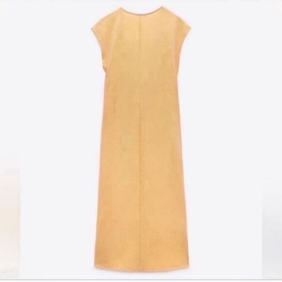 Zara Knotted Midi Yellow Dress(Size Small) - Picture 4 of 6